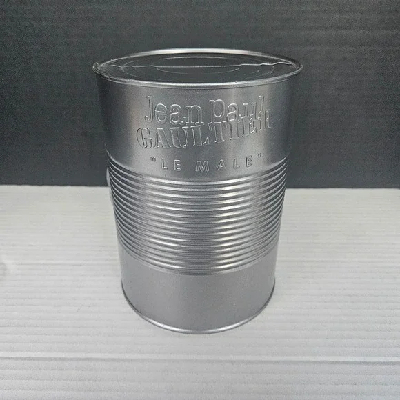 Jean Paul Gaultier Le Male Silver Plastic Can Empty Collectible Display - Picture 1 of 4